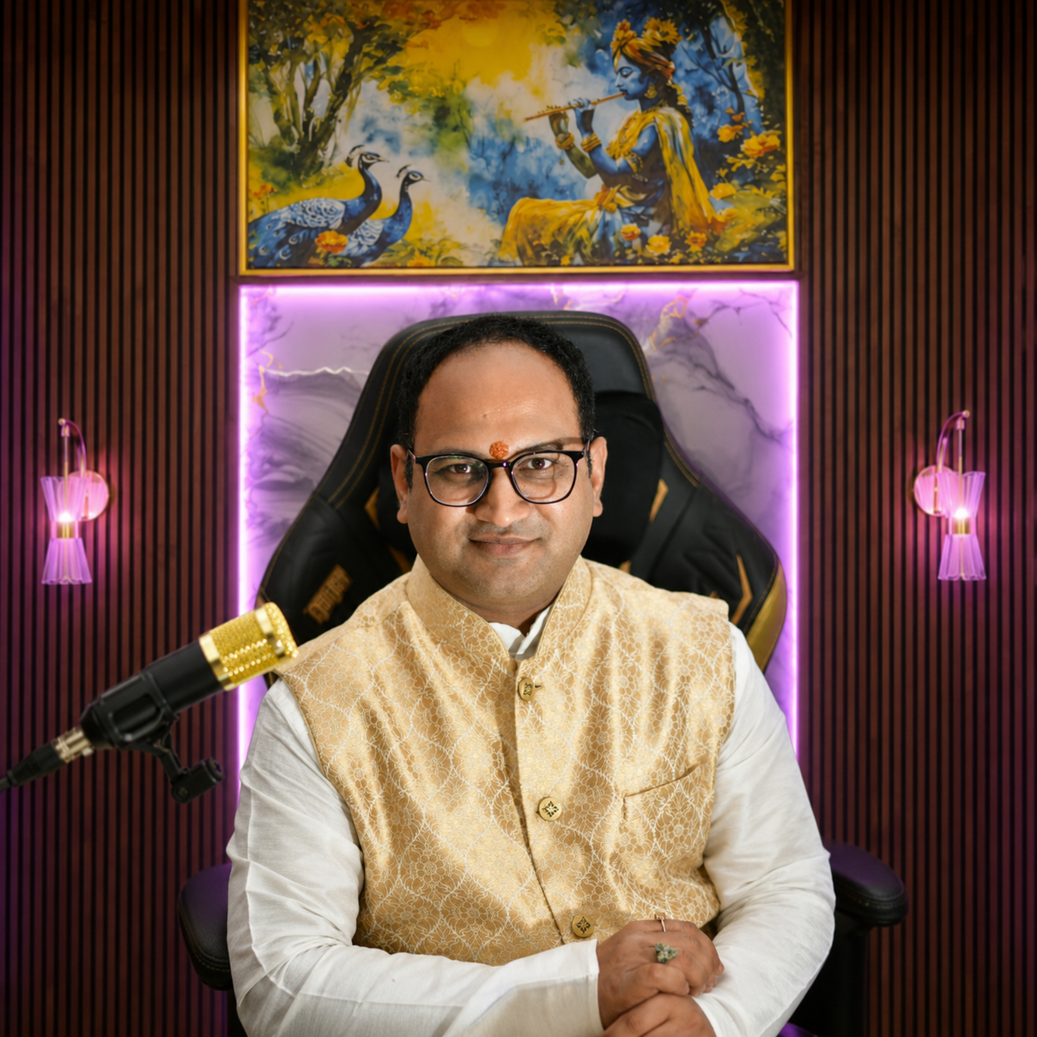Astro Swapnil Mathane seated in his consultation office